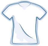 Blaue Illustration eines T-Shirts